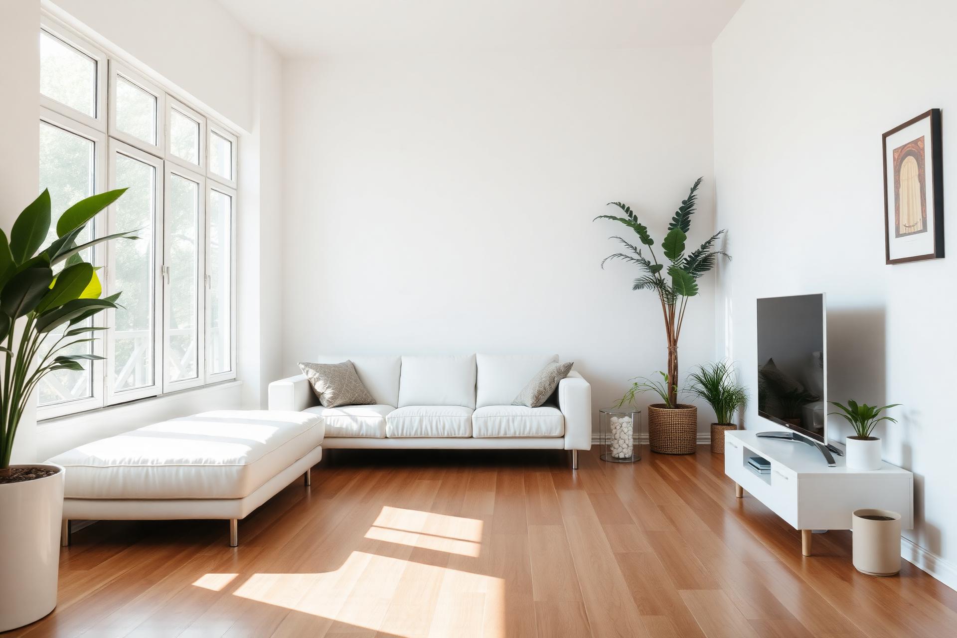 Sparkling clean modern living room